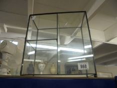 A small glass trinket cabinet. COLLECT ONLY.