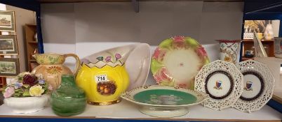 A mixed lot of ceramic vases, plates, planter etc.,