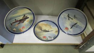 Three Wedgwood 1945-2005 V E Day commemorative plate with boxes.