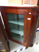 A mahogany corner cabinet. COLLECT ONLY.