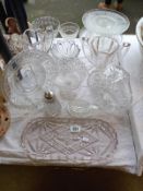 A good selection of vintage moulded glass including vases & cake stands etc.