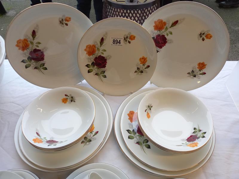 A Alfred Meakin Glo white Rose pattern dinner set - Image 2 of 3