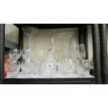 A mixed lot of cut glass vases, glasses etc.,