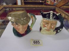 Two Royal Doulton character jugs.