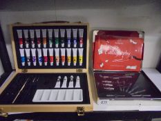 A Parker calligraphy set and an artist's box.