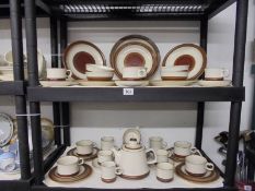 Two shelves of Denby pottery. COLLECT ONLY.