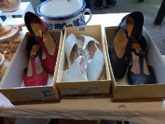 3 pairs of ladies dancing shoes, all size 5.5