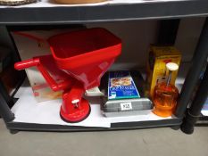 A tomato press, a chop roaster and an automatic chopper.