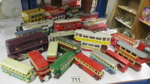 A good lot of die cast trams and buses.