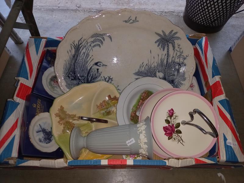 A large blue & white meat platter & various cake sets etc. - Image 2 of 2