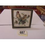 A Limoge plaque hand painted with birds.