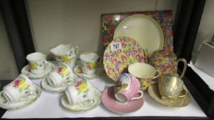A mixed lot of assorted tea ware.