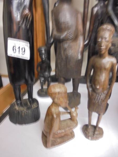 Ten carved wood tribal figures. - Image 3 of 3