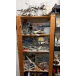 Four shelves of completed model aircraft (completeness unknown) COLLECT ONLY.