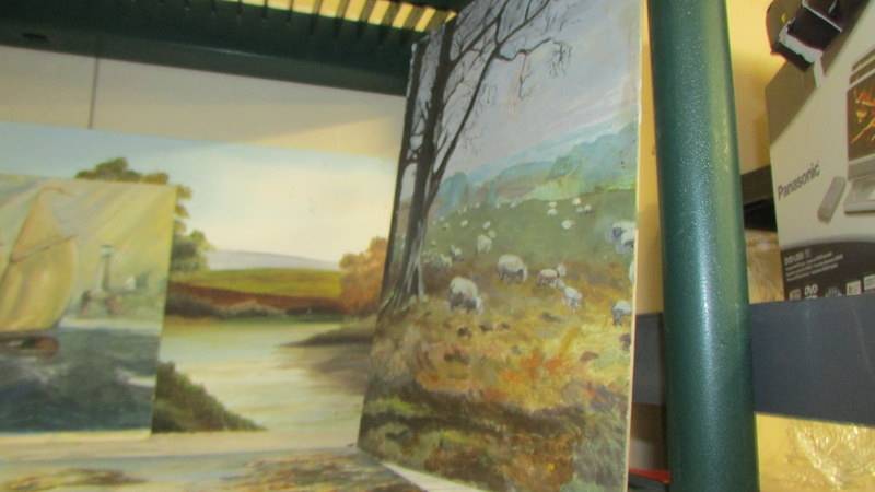 A quantity of unframed oil on board paintings. - Image 2 of 3