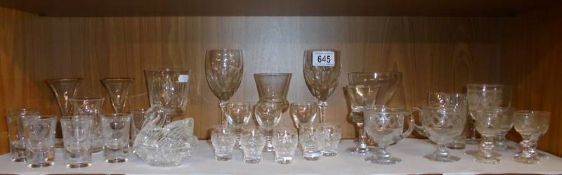 A good lot of drinking glasses including etched. COLLECT ONLY.