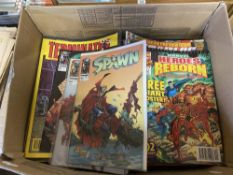 A box of comics, TV magazines, Film magazines etc