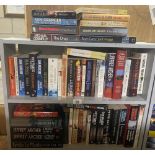 3 shelves of Modern general fiction books including Dick Francis, John Francombe, Thomas Harris,