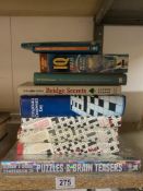 A quantity of books of crossword solvers, bridge and IQ puzzle books