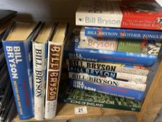 Bill Bryson related books including 1st editions (approx 12 books)