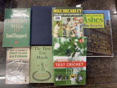 7 Cricket related books including signed and rare titles including Mike Brearley Art of Captaincy