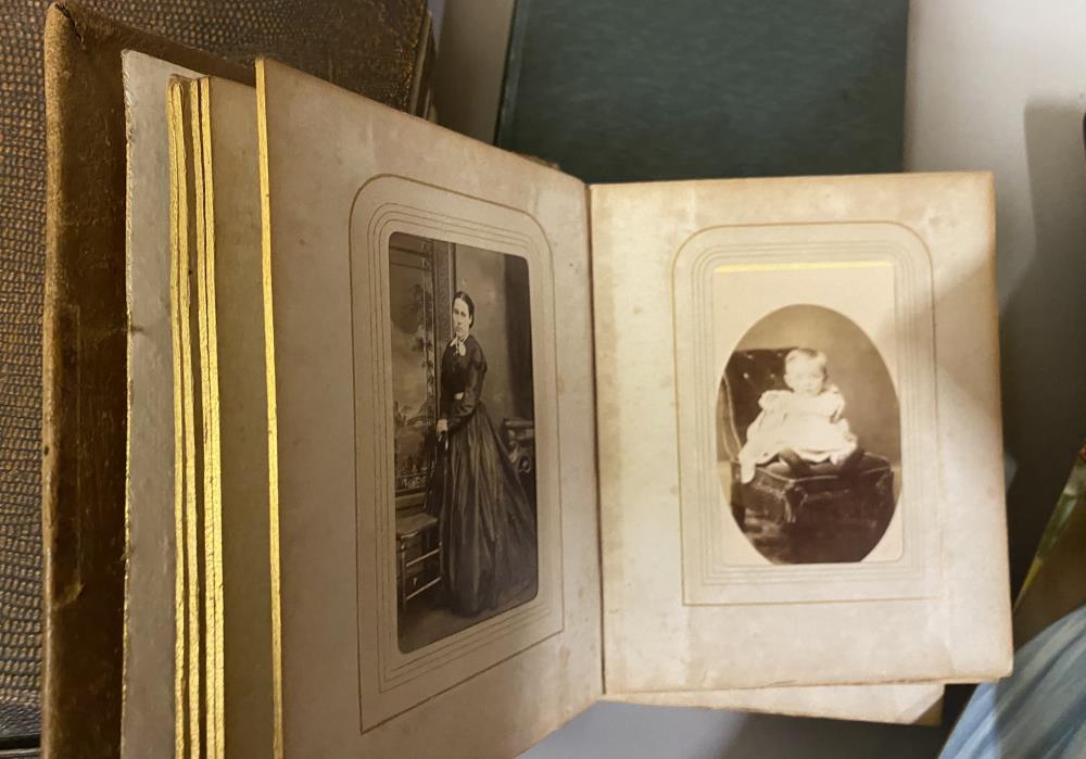 4 Victorian Edwardian photograph albums with some photos - 1 large and 3 smaller - Image 3 of 4