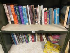 2 shelves of Antiques Guides and books on various usbjects including Napkin Rings, lalique, Globes