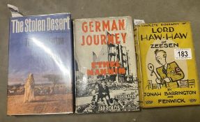 3 signed war related history books including The Stolen Desert The Earl of Lytton signed Lytton,