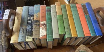 A folding book stand with 14 volumes of Oxford University Worlds Classics