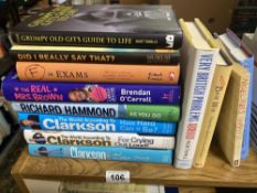 Comedy books including Clarkson, Hammond, autobiographies & grumpy old git