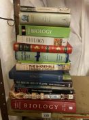 A collection of books on biology and nature including Animal Biology, David Attenborough etc