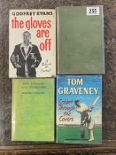 4 signed Cricket related books including Hobbs, Sutcliffe, Graveney and Evan - J. B. Hobbs My