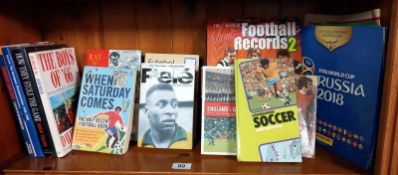 Football related books including World Cup History, Pele, Celtic, Futebol etc