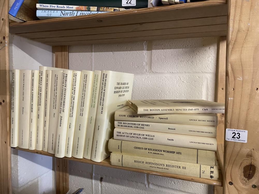 17 Volumes of the The Lincoln Record Society including 88 The Acta of Hugh Wells