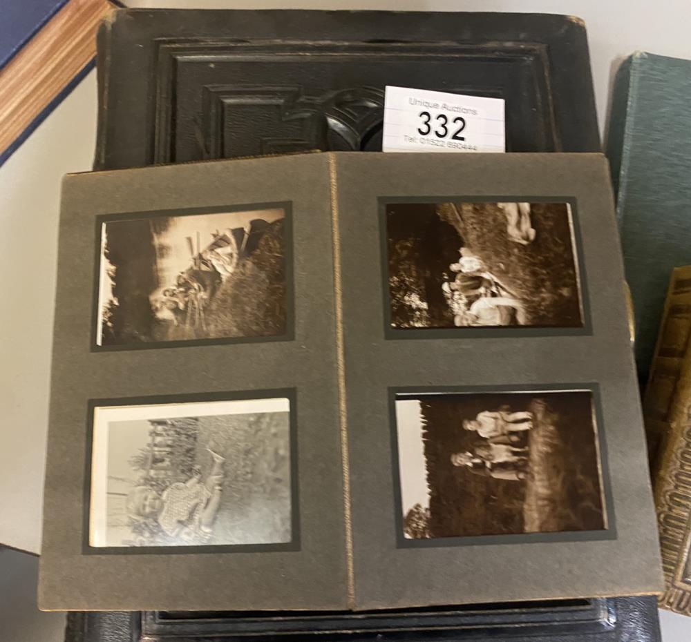 4 Victorian Edwardian photograph albums with some photos - 1 large and 3 smaller - Image 2 of 4