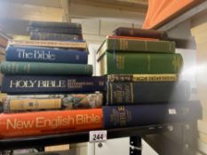 A collection of books on Religion including Bibles etc