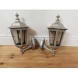 Pair of cast alloy wall lights.