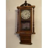 19th. C. inlaid walnut wall clock