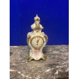 19th. C. gilded ceramic mantle clock