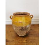 19th C. glazed terracotta Confit pot.