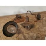 Pair of cast iron and metal jam jar wall lights.