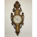 19th C. French gilt wood wall barometer.