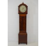 19th C. mahogany and satinwood clock.