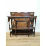 19th C. rosewood and bone inlaid side cabinet.