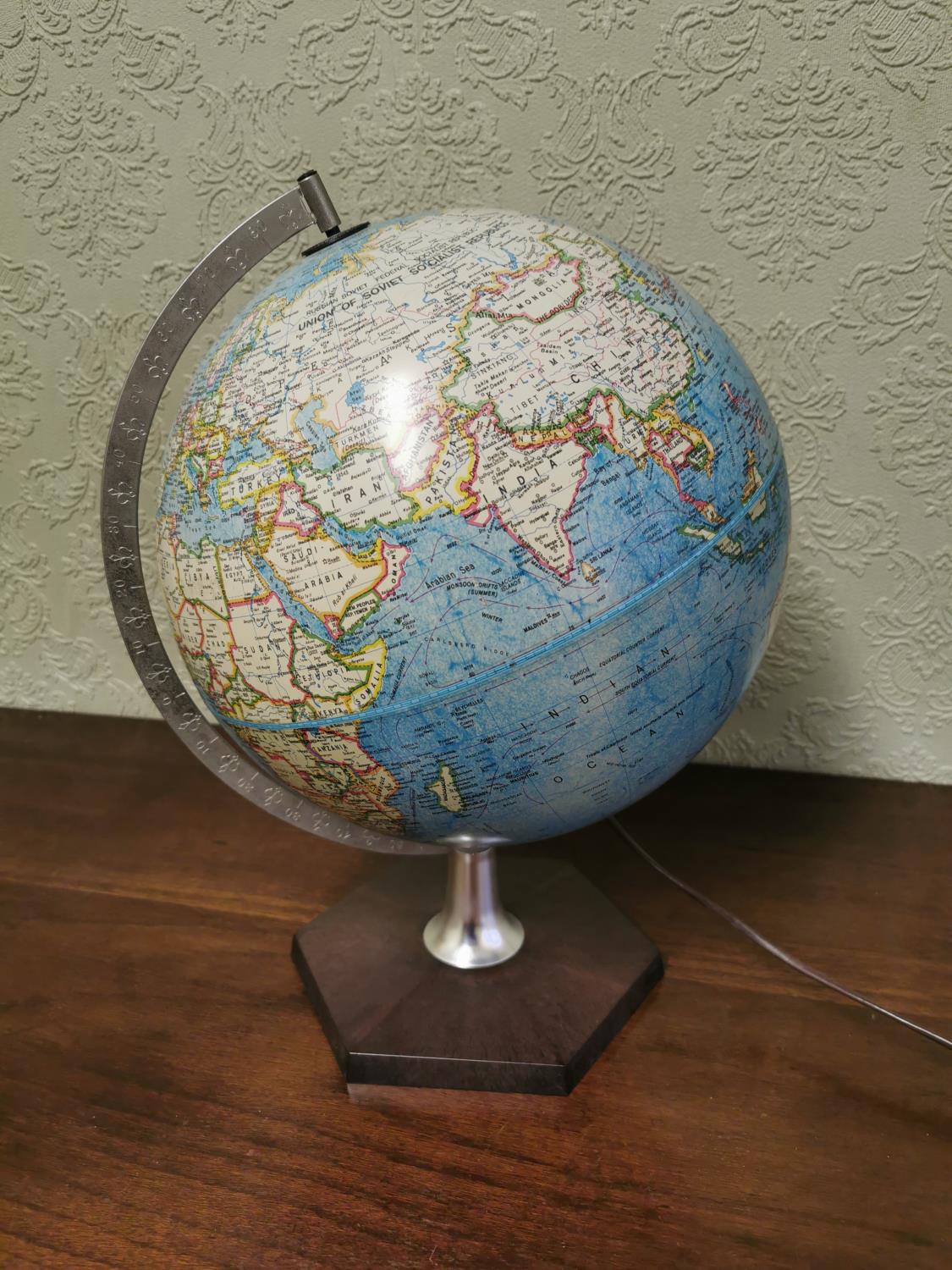 1970s light up world globe.