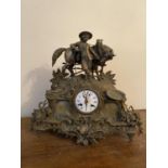 19th. C. gilded brass mantle clock