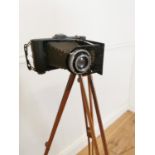 Early 20th C. Lumiere camera on tripod base.