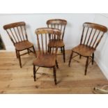 Set of four good quality ash and elm kitchen chairs.