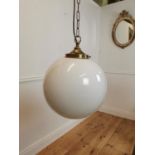 1950s opaline glass hanging shade.