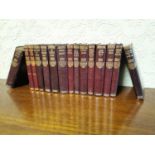 Set of fifteen leather bound Charles Dickens novels.